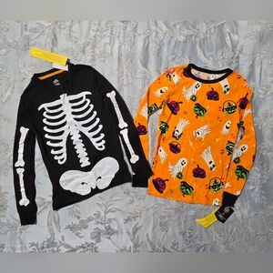 Nwt Bundle of two Big Boy's Halloween Pajama Tops, Size 12